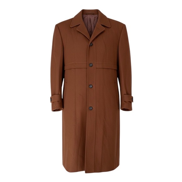 Other - Coat Mens XL Storm Flap Long Jacket Brown Cozy Fall Autumn Winter Layering